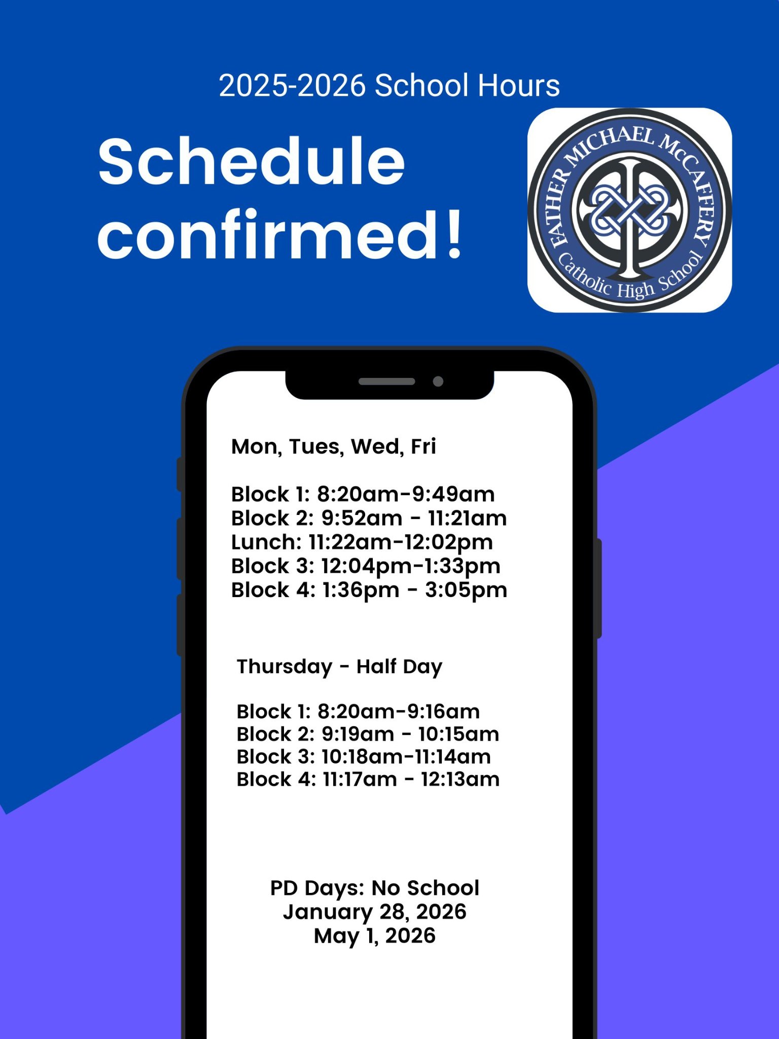 2025 2026 School Hours